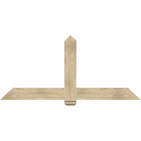 Ekena Millwork Eugene Rough Sawn Timber Gable Bracket, Douglas Fir, 72"W x 33"H x 4"D x 6"F, 11/12 Pitch GBW072X33X0406EUG00RDF